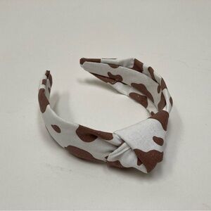 Cow print knotted headband